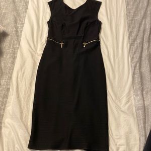 Noir Black Dress w/gold zippers size small